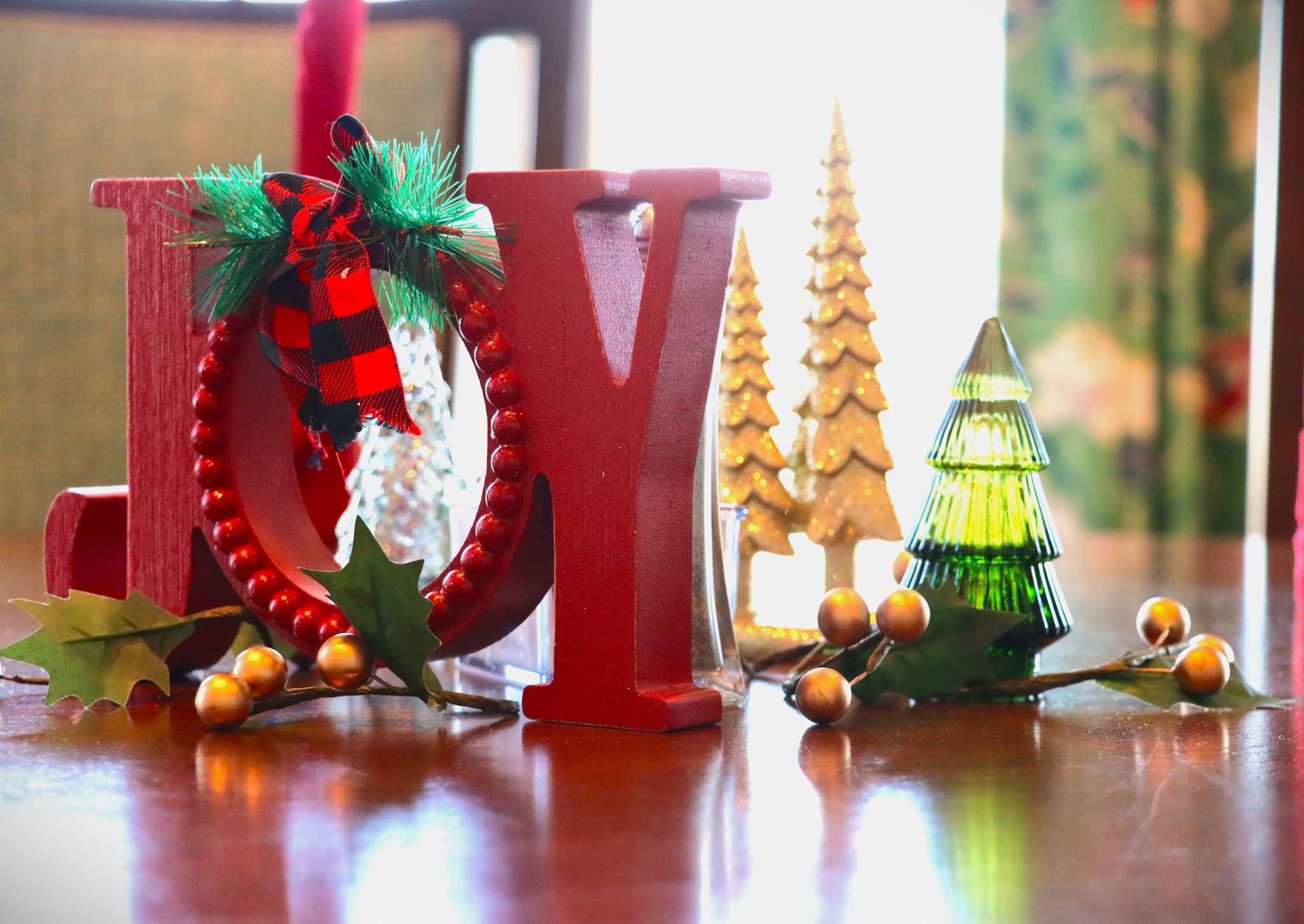 Joy sign celebrating the holidays